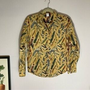 Vintage Roughrider by Circle T feather print we button up shirt size M